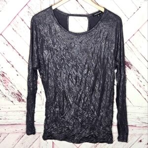 Trouve Shimmering Open Back Shirt